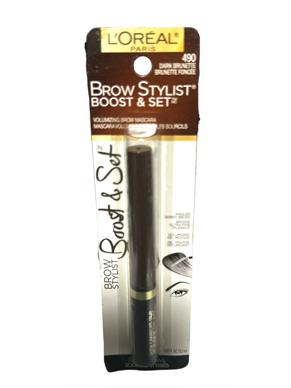 L'Oréal Brow Stylist Boost & Set Brow Mascara - 490 Dark Brunette